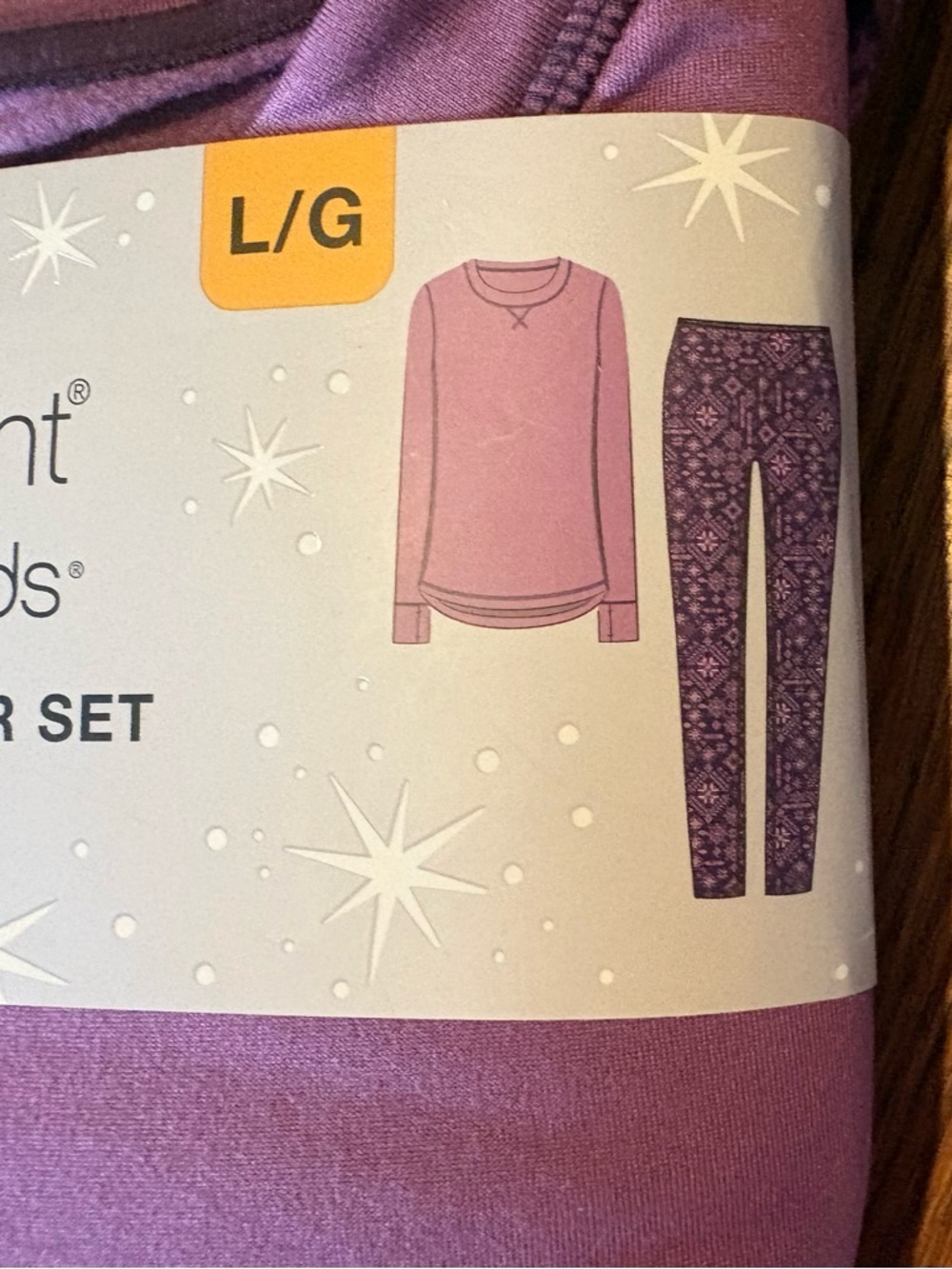ClimateRight by Cuddl Duds Women's2 Piece Base Layer Set Purple New In Package - Picture 2 of 4